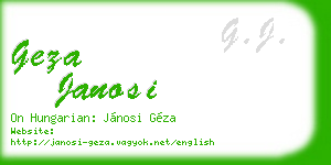 geza janosi business card